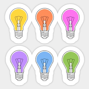 rainbow lightbulbs Sticker